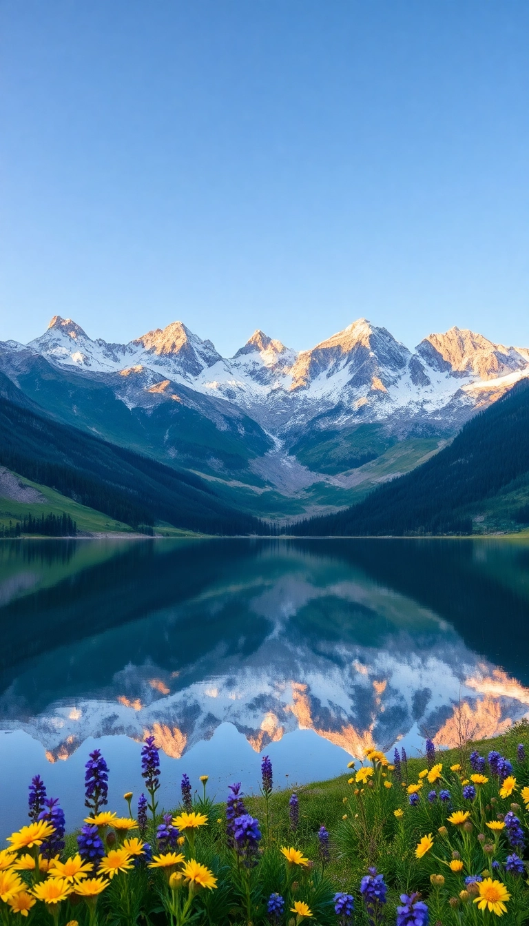 Best Beautiful Spring Mountain Reflection Phone Captivating Background